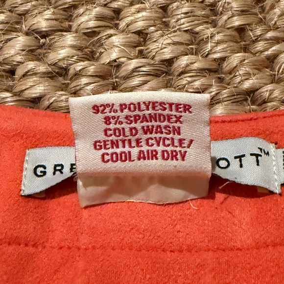 Gretchen Scott suede beach resortwear orange shift top women’s size XL - Picture 8 of 8